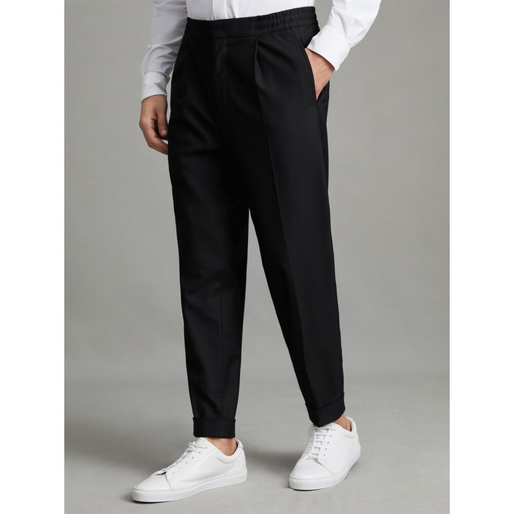 REISS BRIGHTON Relaxed Drawstring Trousers With Turn Ups